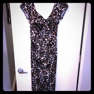 Italian boutique leopard midi pinup dress